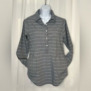 Columbia Gray and White Stripes Cotton Women's Shirt (646)